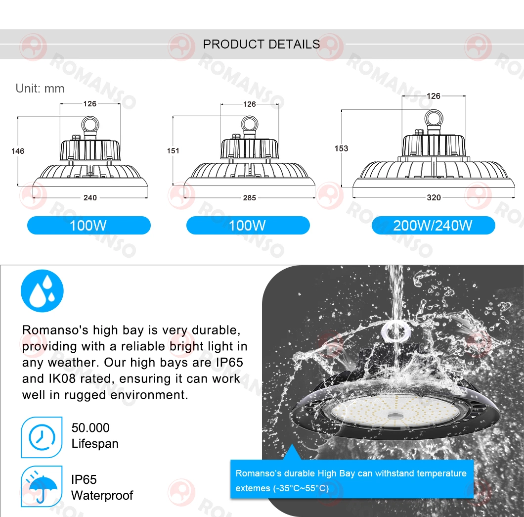 Eye Protection IP65 Cattle Farm Epistar LED Warehouse High Bay Lighting